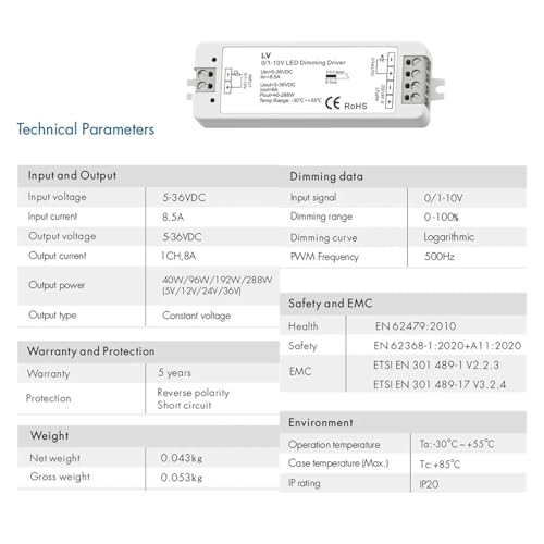 Variateur LED 0/1-10V résout le scintillement DC5-36V