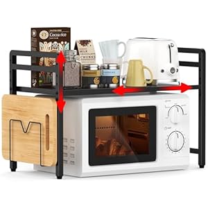 THYGIFTREE Ausziehbares Mikrowellenregal mit 2 Ebenen