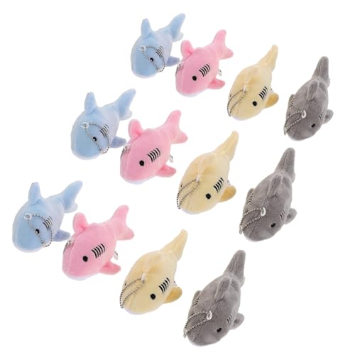 Porte-clés requin en peluche douce avec anneau en métal résistant - 2