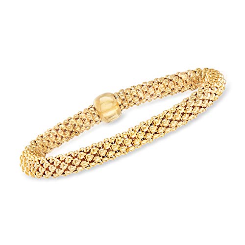 Ross-Simons Italian 18kt Gold Over Sterling Popcorn-Link Bracelet