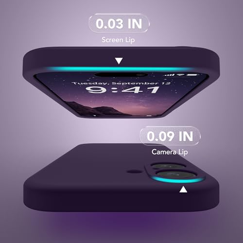 Image of Magnetic for iPhone 16 Plus Case, Compatible with MagSafe, [Full Camera Protection][Screen Protector] Silicone Shockproof Protective Phone Case for iPhone 16 Plus 6.7 inch, Deep Purple