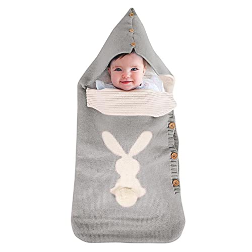 Kytpyi gigoteuse tog 2, gigoteuse 0-6 mois, 67 x 31cm chaud bébé sac de couchage avec chapeau coupe-vent léger et doux mignon lapin et queue bébé emmailloter extérieur intérieur bébé sac de couchage