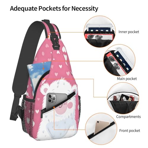 Bolso tipo bandolera divertido oso polar ligero para viajes miniatura 4