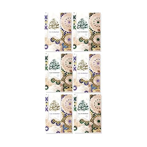 6 Eid Cards Multipack with Envelopes Cover