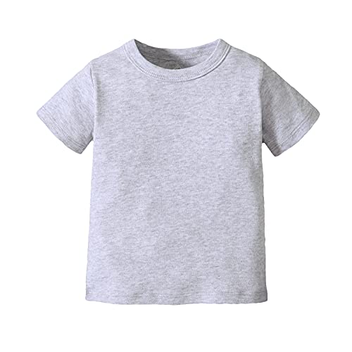 Image of OPAWO Unisex Infant Baby Crew Neck T-Shirt 4 Pack Toddler Short Sleeve Solid Color Tees Shirts for Boys Girls 6 Months-5T