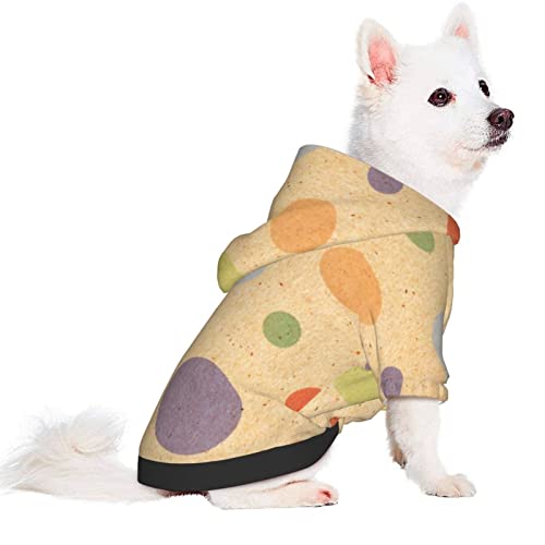 Dog Halloween Costumes With Hat Colorful Polka Dot Pattern Pets Hoodies Pullover Warm Sweatshirt For Cats And Small Dogs Medium #TOP2