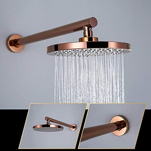 Rose Gold Concealed Shower Kit 8 in Rainfall Shower Head Mixer Shower Set Hose Pipe