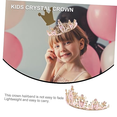 Abaodam 3 Peças Coroa Infantil Rosa Flor Concurso Coroas De Aniversário Para Mulheres Tiaras Coroas