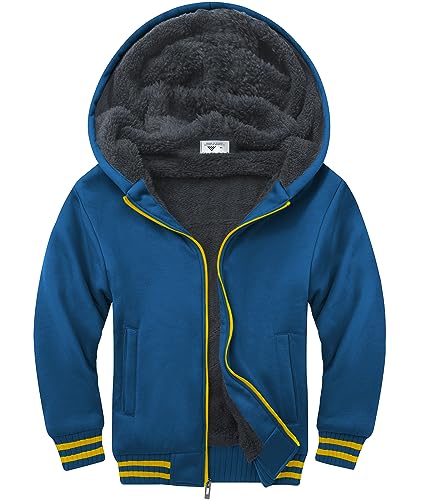 Image of SWISSWELL Unisex Boys Girls Fleece Hoodie Sherpa Lined Jacket Zip Up Hooded Sweatshirt Winter Outerwear for Kids