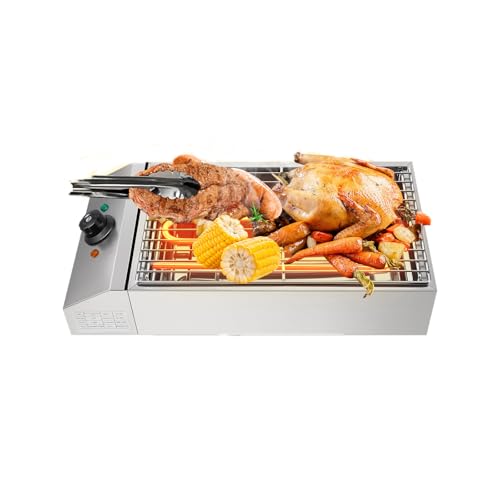 Smokeless Indoor Grill,Electric Table Top Grill,1800W Adjustable Temperature Griddlefor Restaurant Camping Party,Barbecue BBQ Outdoor Camping Commercial Electric Grill Oven