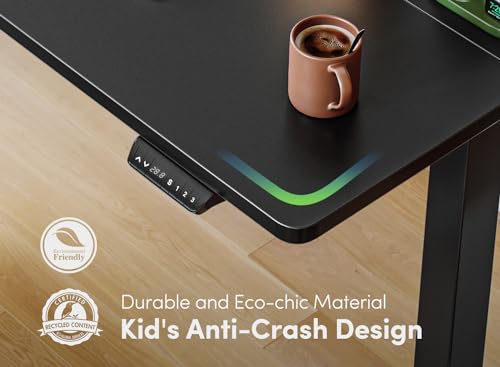 FEZIBO Electric Standing Desk, 63 x 24 Inches Height Adjustable Stand up Desk, Sit Stand Home Office Desk, Computer Desk, Black - Image 6