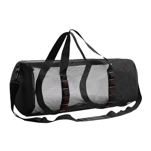 Bolsa de Buceo Cilíndrica de Malla Plegable de Lona para Snorkel, Natación, Playa y Equipo Deportivo