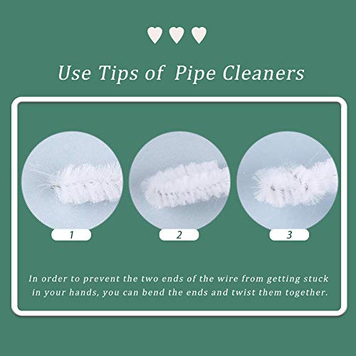 150 Pieces White Pipe Cleaners, Pipe Cleaners Chenille Stem, Craft Pipe Cleaners, Art Pipe Cleaners, Pipe Cleaners Bulk For Creative Home Arts And Crafts Project Decoration Supplies #TOP3