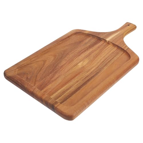 POPETPOP 相思木製多用途ピザまな板 滑りにくい木製ステーキトレー 食品盛り付け用 家 カフェ デザート店対応