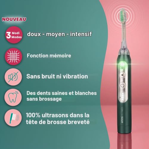 emmi-PET NEO Brosse à dents à ultrasons pour chien - Brosse à dents silencieuse pour chien avec 3 modes de nettoyage pour soutenir la plaque et les odeurs de bouche - Soin dentaire sans frottement – vue 5