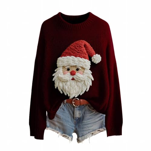 Weihnachtspullover für Damen, 3D, lustig, niedlich,...