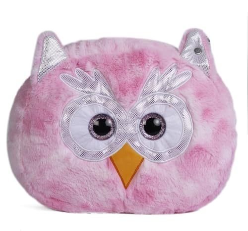 Image of Fuzzbuzz Squishy Owl Soft Toy - 30cm Pink for Kids | Aged 18 Months and Above | Soft Cuddly Animal Toy for Toddlers Boys Girls, Gift Plush Companion for Playtime or Nap Time Lightweight and Huggable