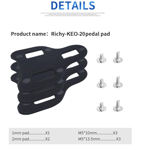 Bike Cleat Spacers Shims Compatible with Shimano Look KEO Shoe Cleat Spacers Pad,Road Bicycle Cleat Shims Set - Thumbnail 4