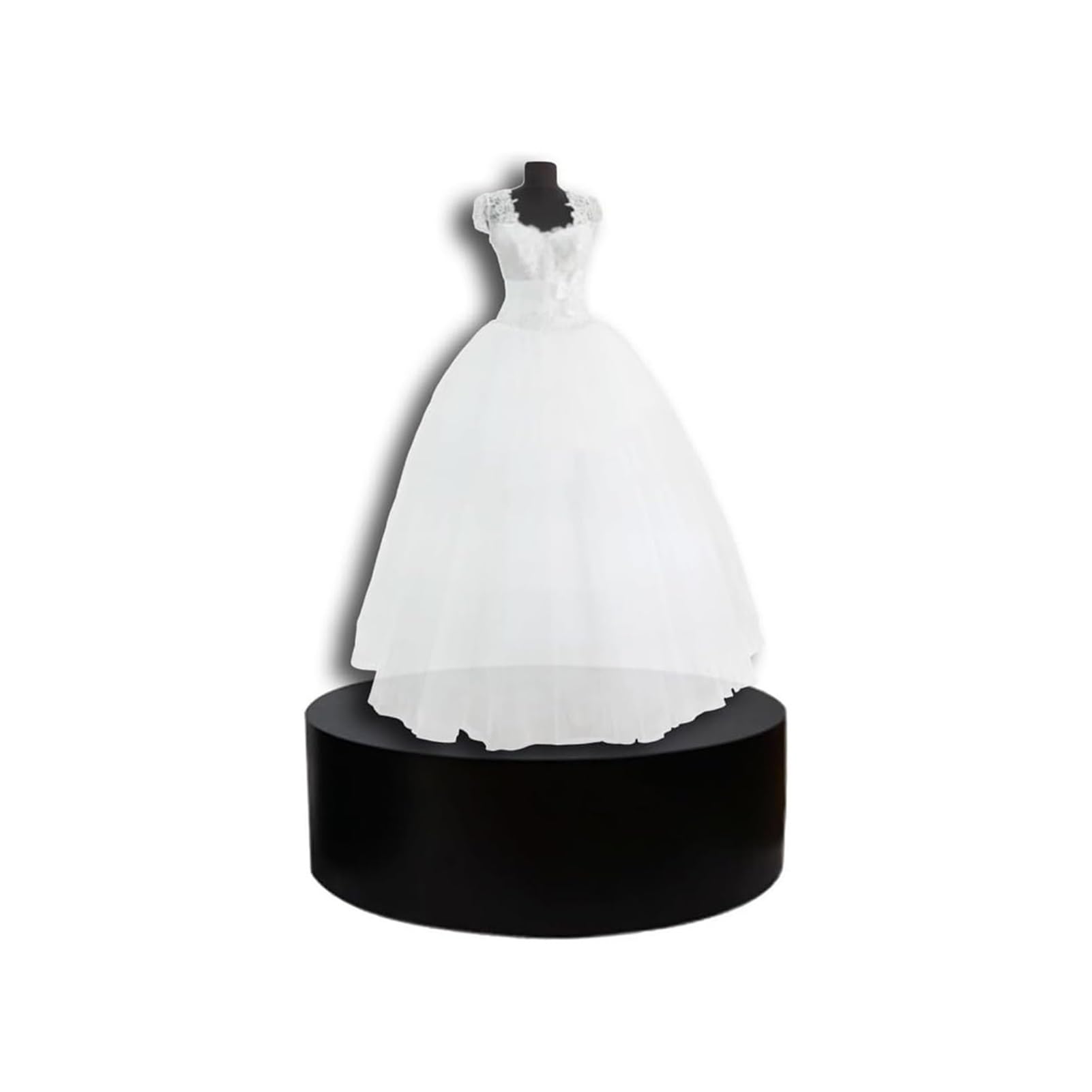Round Cylinder Display Pedestal Stand - Portable Plinth for Bridal Shops Clothing Stores 19 7x15 7in Black Base