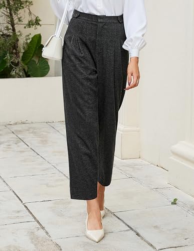 GRACE KARIN Women's High Waisted Pants Dressy Casual Ankle Length Work Office Trouser Slacks with Pockets4