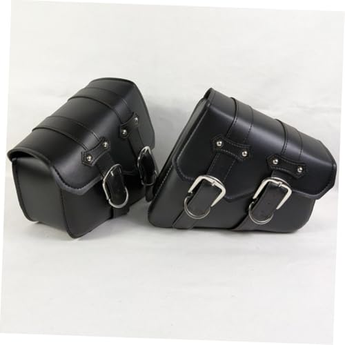 Bolsa de Herramientas Triangular para Motocicleta en Cuero PU, Alforja Lateral Espaciosa Compatible con Motos Eléctricas Negra miniatura 3