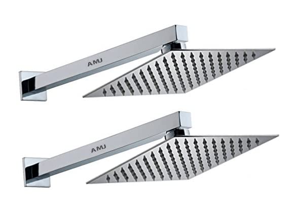 AMJ® 8X8 (8Inch) Stainless Steel UltraSlim Square Rain Shower Head with 12 inch square arm -PACK OF 2 (B09RZDM725) Amazon Price History, Amazon Price Tracker