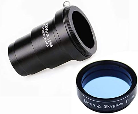 1.25Inch Moon Filter and 2X Barlow Lens for Telescope Eyepieces