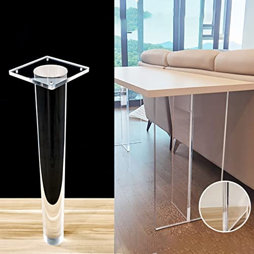 Pieds de table en acrylique transparent 75 cm pour meuble bureau et table basse