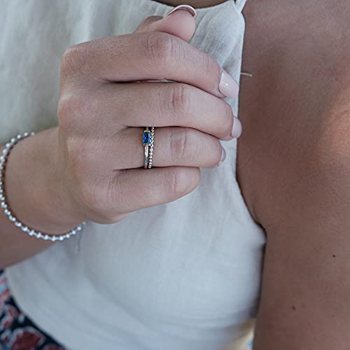 BLOSSOM & HUE Stacking Ring for Women Teens & Girls [18K Gold Plated on .925 Sterling Silver] - Dainty Beaded Band [Hypoallergenic]2