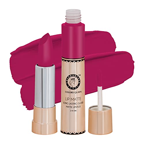 Image of Colors Queen 2 in 1 Matte Lipstick | Lip Matte | Long Lasting Gloss, Waterproof, Non Transferable | (28 - Coral Pink, 8g)