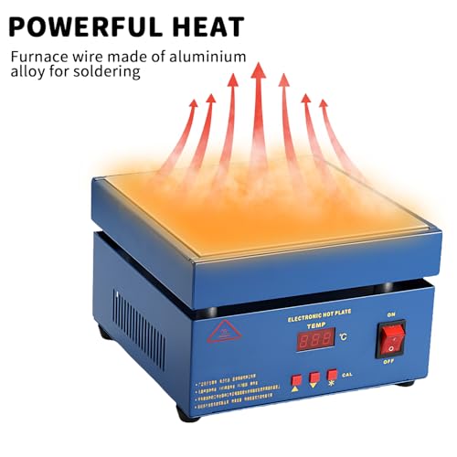 Vorwärmer Preheating Station Wechselstrom 800W 50-350 ° C LED Mikrocomputer Elektrische Heizplatte PCB Ofen für Lötstation Schweißer, 200 * 200mm(220V), für den Austausch des Telefonbildschirms