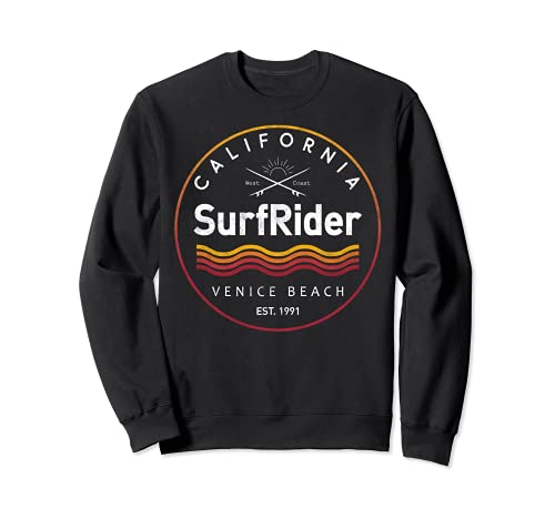 Vintage Retro Style Surfrider Venice Beach Wave California Sudadera