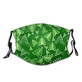 Tequfe Green Christmas Trees Face Mask Reusable Facial Balaclavas Fashion Design Uv Protection...