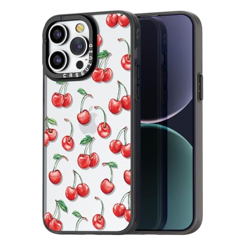 Coque iPhone 15 Pro durable et antichoc à design cerise girly