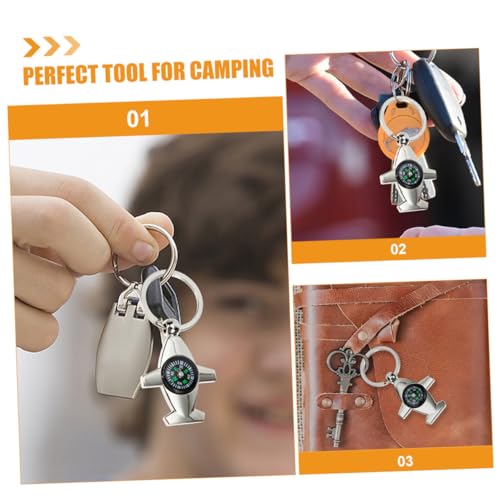 Set 4 brújulas llavero para supervivencia al aire libre miniatura 5