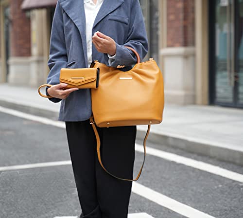 Set bolso Tote para mujer con billetera de cuero vegano miniatura 2