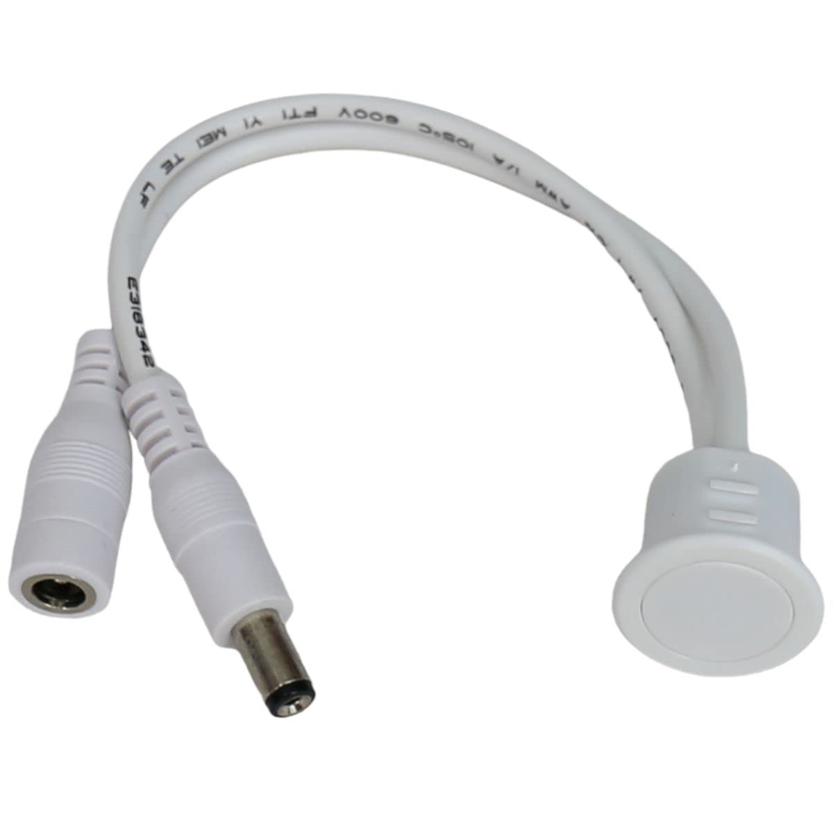 Jandei – Interruptor para Encendido, Apagado y Regular la Intensidad de Tiras LED y Equipos de 12Vdc o 24Vdc. Dimmer Táctil Empotrable con Forma Cilíndrica, Uso en Interiores (Blanco)