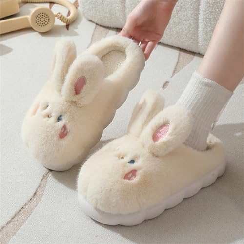 Women's Warm Plush Bunny Animals Slippers Adult Cotton Men's Indoor non-slip Home Thick Bottom Slippers for Winter2
