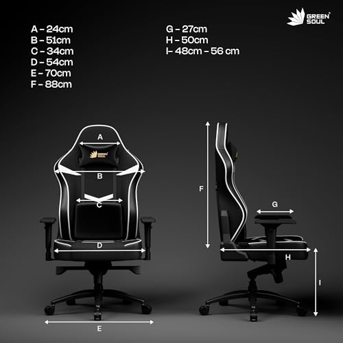 Image of Green Soul Monster Ultimate Series T| Multi-Functional Ergonomic Gaming & Office Chair|Premium Spandex & PU Leather Fabric | Adjustable Neck, Lumbar Pillow | 4D Adjustable Armrests (Black White)