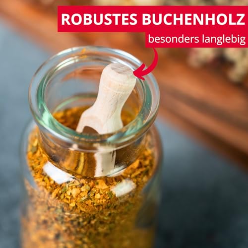 Westmark Gewürzschaufel-Set, 3tlg., Füllvolumen: je 5 gr (Mehl)/4 ml, Buchenholz, Midi, Hellbraun, 91952270