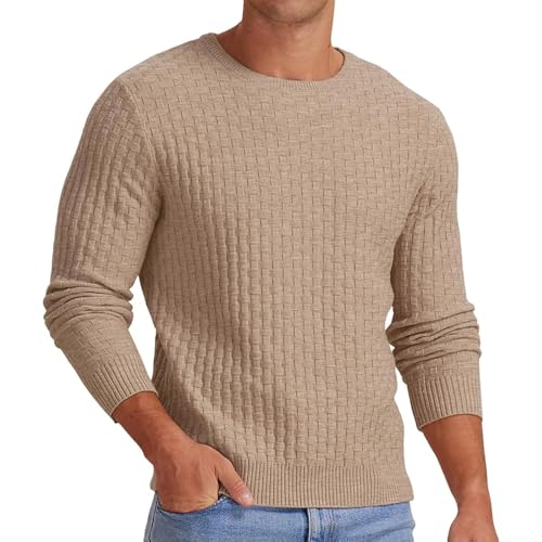 Winter Men's Solid Color Round Neck Sweater Fashion Pullover Sweater Casual Knitted Top4