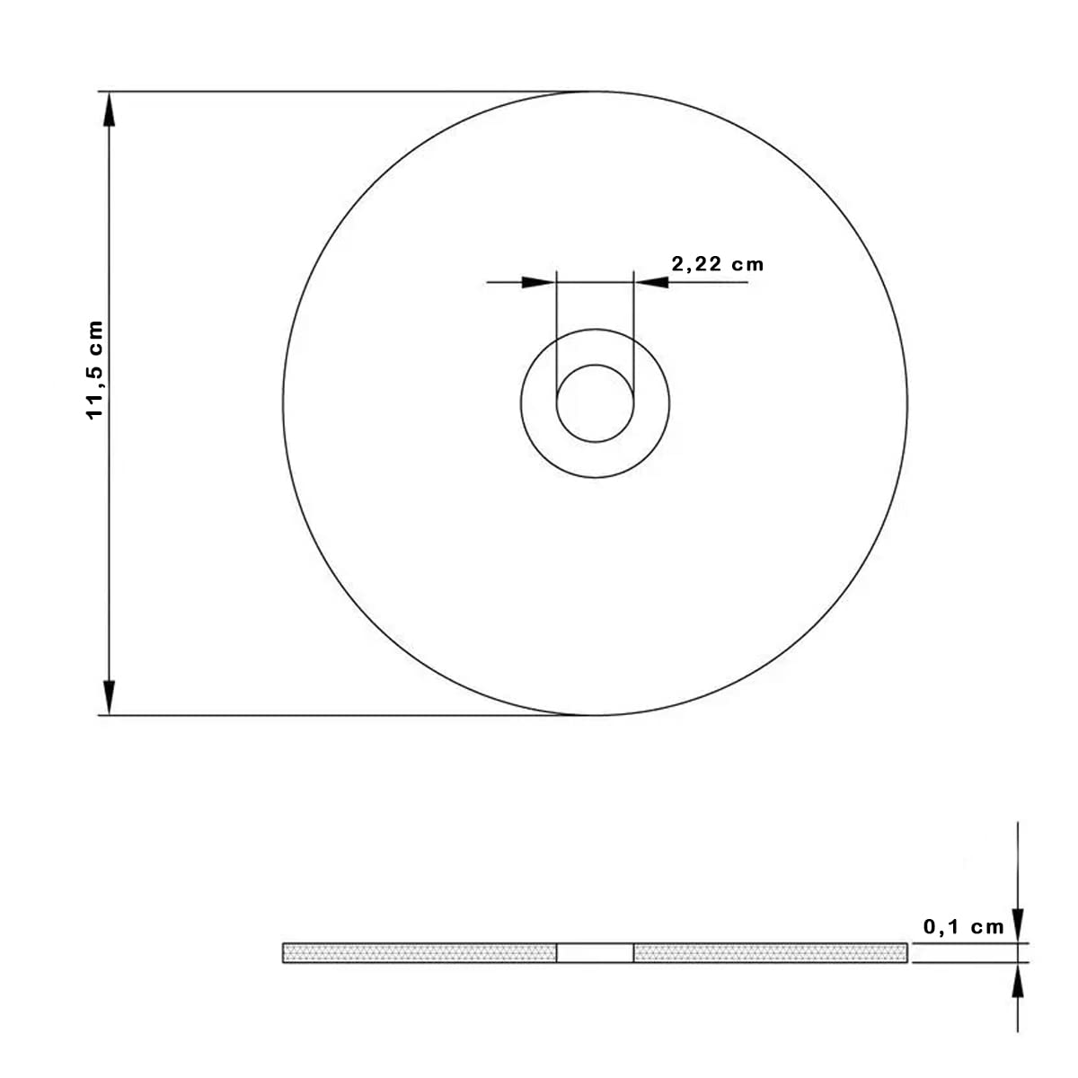 Flat Cutting DISC 41C, 115 x 1 x 22.25 mm, A60R-BFB TYROLIT