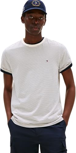 Tommy Hilfiger Camiseta de Manga Corta Hombre Seasonal Solid tee con Cuello...