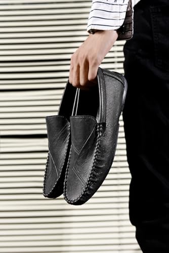 Men's Loafers Round Toe Vegan Leather Driving Style Loafer Slip Resistant Anti-Slip Comfortable Party Slip-on4