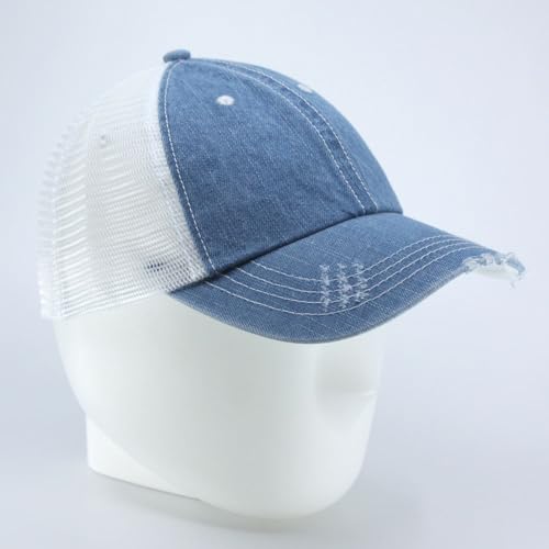 Image of The Vintage Year Distressed Cotton Unstructured Soft Mesh Breathable Adjustable Dirty Wash Dad Hat Trucker Baseball Cap
