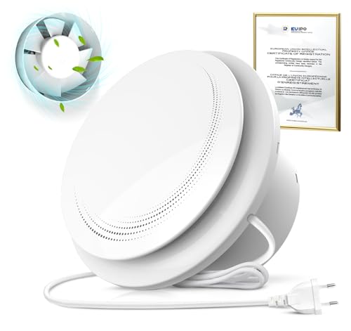 SLUELI 100mm Extractor de Aire, Potente Extractor Baño Silencioso, ≤34 dB, Bajo Ruido, Ventilador Baño Impermeable IPX4, Instalación Fácil en Ventanas Techos Paredes en Baños Cocinas Garajes