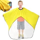 Japard Kids Haircutting Hair Salon Cape with Snaps, Barber Apron with Adjustable Neckline, Waterproof, Unisex, Boys Girls, Yellow - 1 Pack