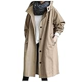 Trench Coat Femme avec Capuche Automne Hiver Grande Taille Coupe Vent Veste D'Extérieur Vetements De Sport pour Randonnée Camping Manteau Décontracté Légère Vestes avec Zippé Outwear Streetwear