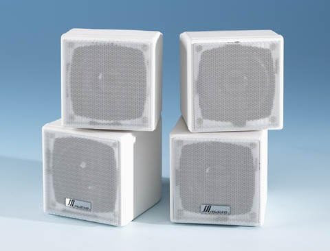 JA Audio 3.5" Mini Cube Speakers - White (Pair)