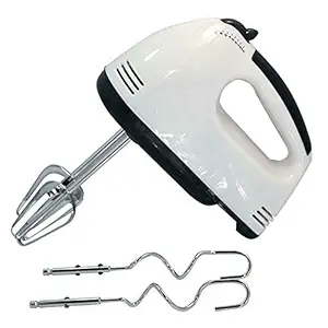 280W Electrical Hand Mixer, Egg Beater, Cake Beater for Whipping, Beating Cream (White) with 2 Stainless 